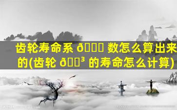 齿轮寿命系 🐒 数怎么算出来的(齿轮 🌳 的寿命怎么计算)